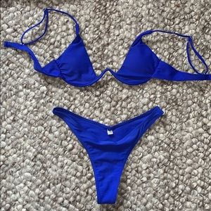 Royal Blue Thong Bikini